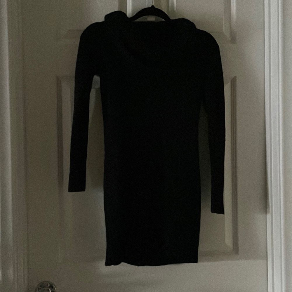 Black sweater dress.
